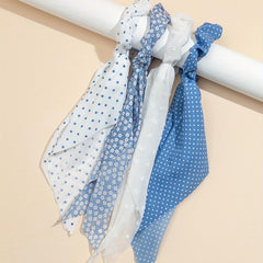 4pcs Polka Dot Hair Rope Ribbon Tails Hair Ring Elastic Ponytail Holder
