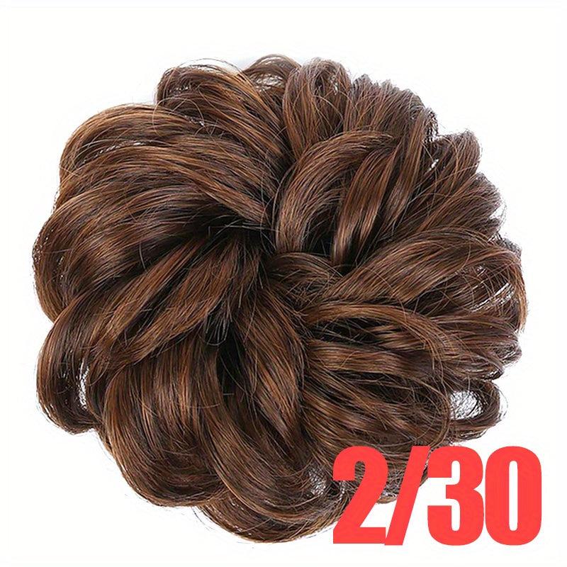 Curly Hair Bun Extensions Elastic Scrunchies Chignon Donut Updo Hair Pieces