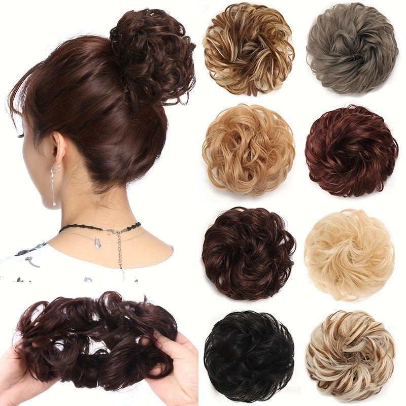 Curly Hair Bun Extensions Elastic Scrunchies Chignon Donut Updo Hair Pieces