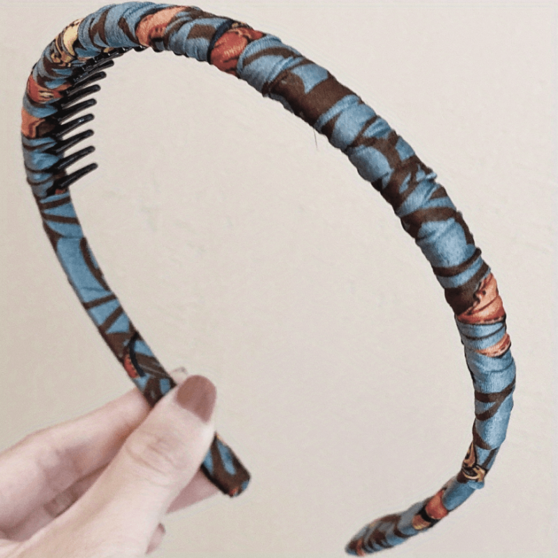Leopard Print Headband with Teeth Non-slip Vintage Hair Accessory