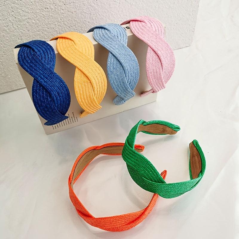 Boho Braided Headband Wide Brimmed Non-Slip Hair Hoop