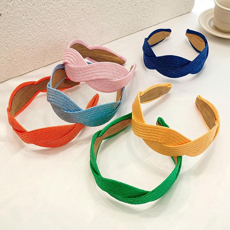 Boho Braided Headband Wide Brimmed Non-Slip Hair Hoop