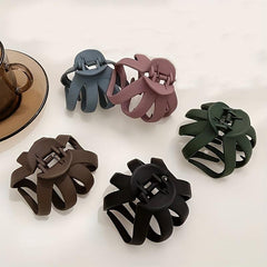 5pcs Frosted Hair Clip Octopus Hair Clip for Women Girls Solid Shark Clip