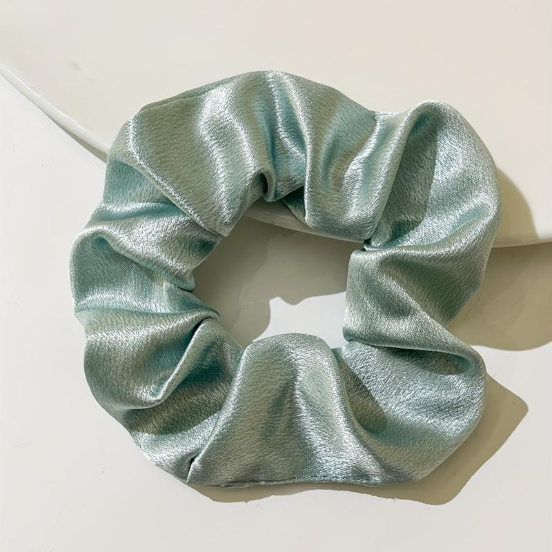 4pcs Solid Silky Scrunchies Hair Rope for Girls and Women