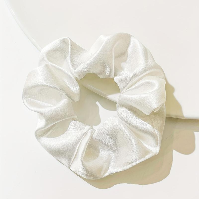 4pcs Solid Silky Scrunchies Hair Rope for Girls and Women