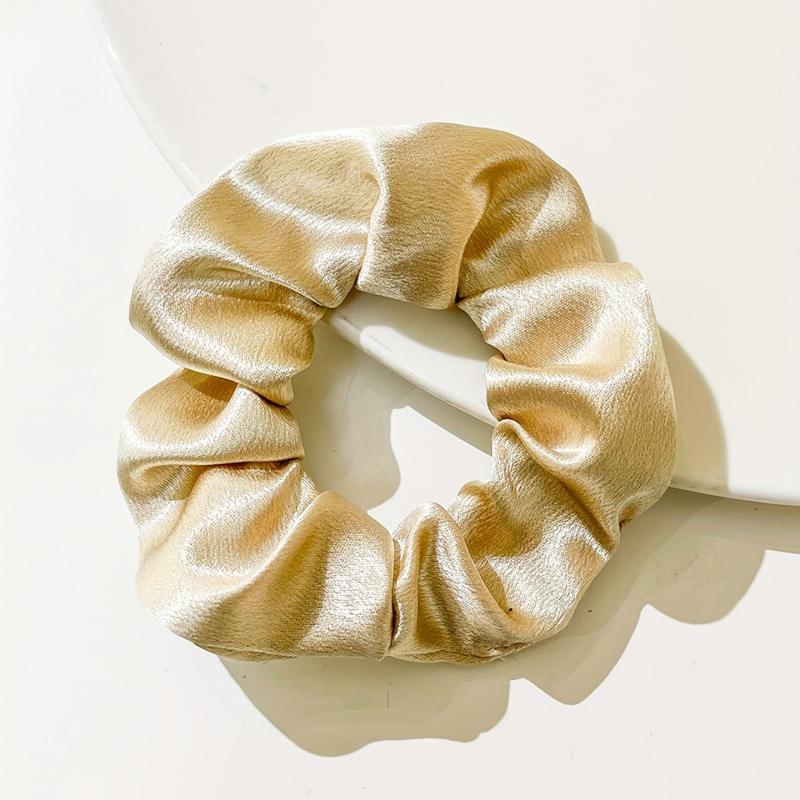 4pcs Solid Silky Scrunchies Hair Rope for Girls and Women
