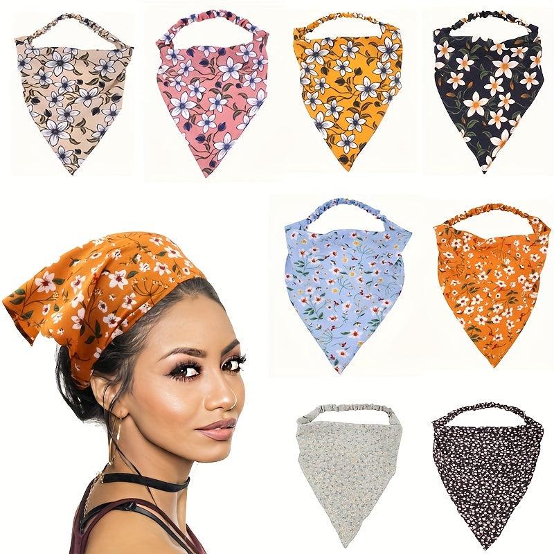 Floral Triangle Scarf Hair Tie Women's Headscarf NeckScarf Hair Band