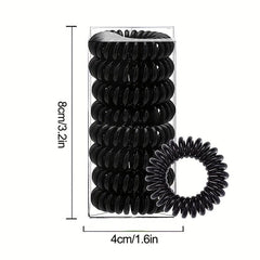Spiral Hair Ties Waterproof Ponytail Holder Solid Hair Accessories