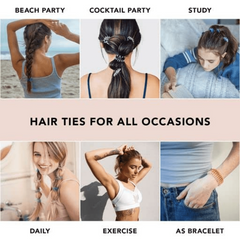 Spiral Hair Ties Waterproof Ponytail Holder Solid Hair Accessories