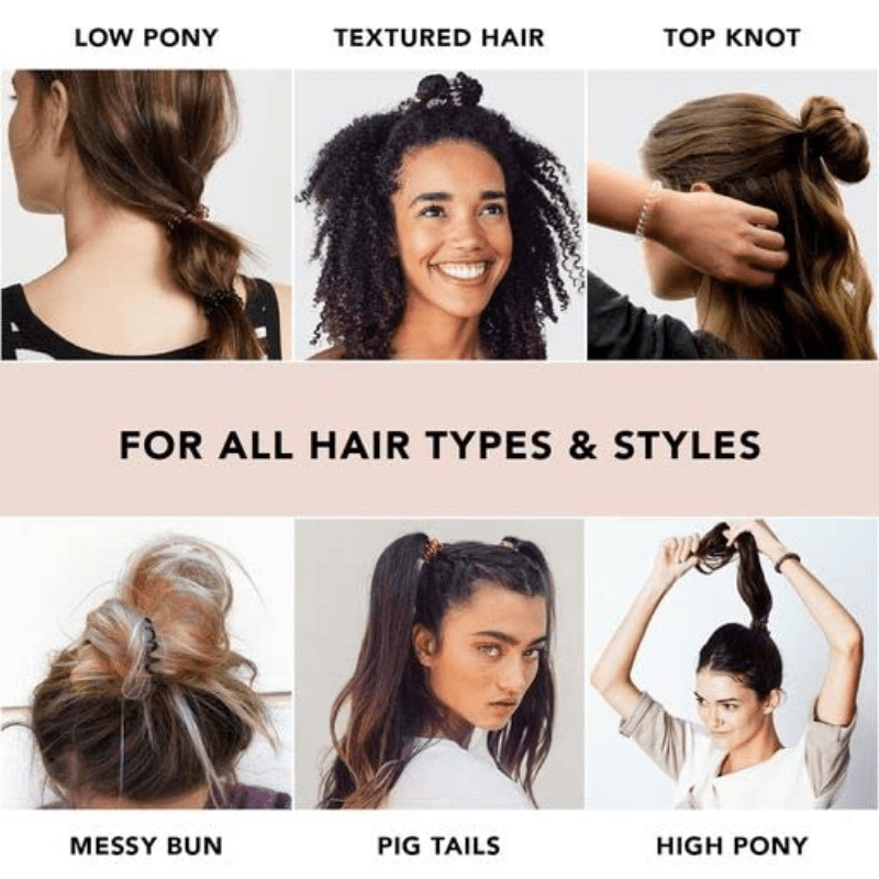 Spiral Hair Ties Waterproof Ponytail Holder Solid Hair Accessories