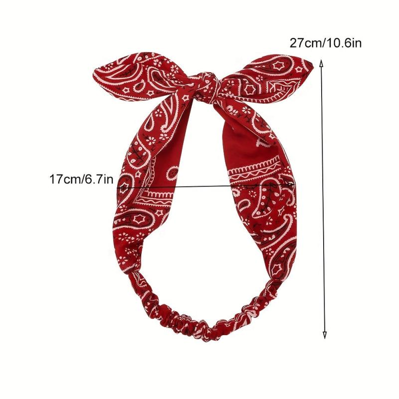 Boho Paisley Pattern Elastic Headband Retro Style Hair Accessories