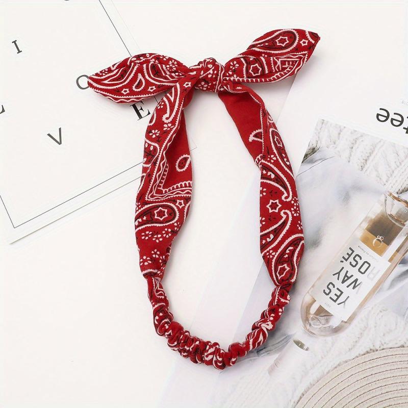 Boho Paisley Pattern Elastic Headband Retro Style Hair Accessories