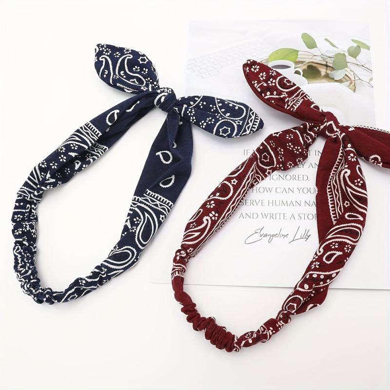 Boho Paisley Pattern Elastic Headband Retro Style Hair Accessories