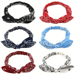 Boho Paisley Pattern Elastic Headband Retro Style Hair Accessories