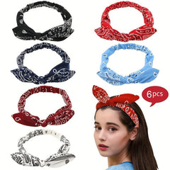 Boho Paisley Pattern Elastic Headband Retro Style Hair Accessories