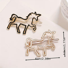 Hollow Horse Hairpin Women's Side Clip Jewelry Pony Hairpin Accessories