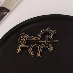 Hollow Horse Hairpin Women's Side Clip Jewelry Pony Hairpin Accessories