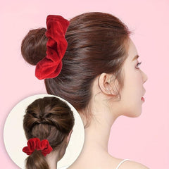 10pcs Velvet Solid Scrunchies Fuzzy Hair Tie Hair Ring Ponytail Holder