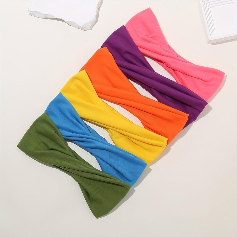 6pcs Yoga Headband Wide Brim Sweat Absorbing Turban Hair Accessories