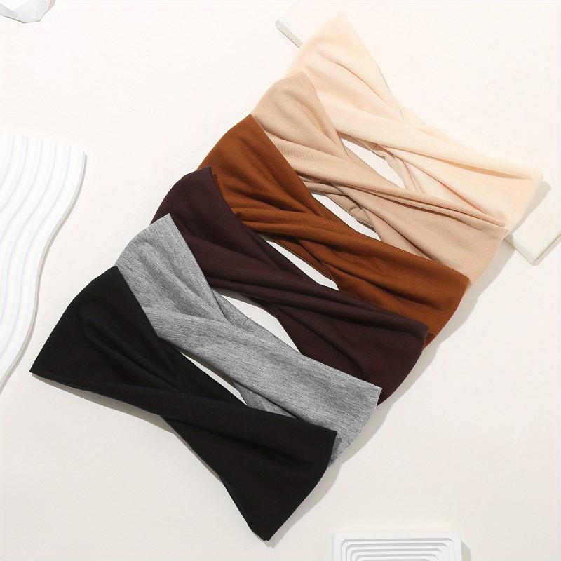6pcs Yoga Headband Wide Brim Sweat Absorbing Turban Hair Accessories