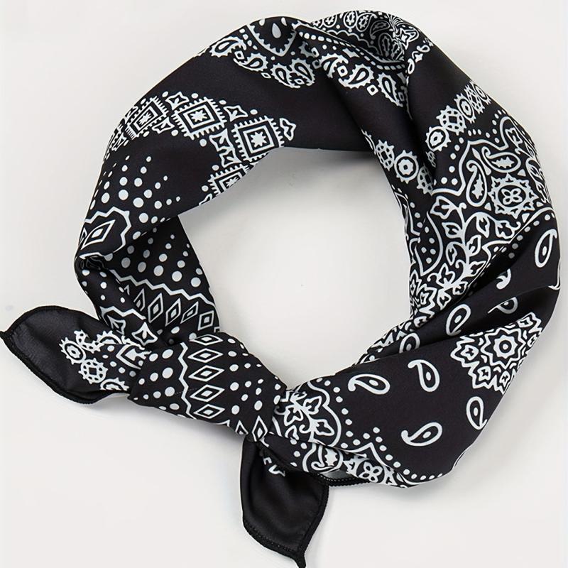 Boho Paisley Pattern Bandana Square Scarf Hair Accessories