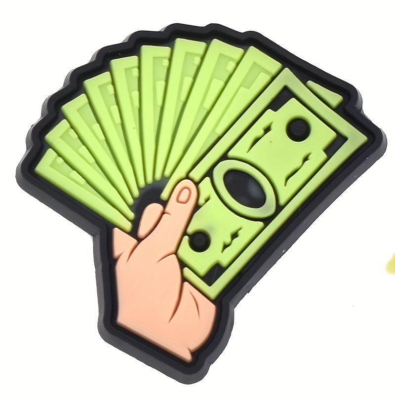 9pcs Shoe PVC Charm Soft Rubber Money Buckles Shoe Accessories