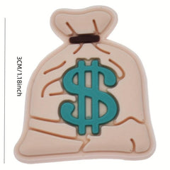 9pcs Shoe PVC Charm Soft Rubber Money Buckles Shoe Accessories