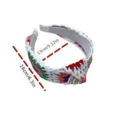 Crochet Wool Headband Flower Pattern Hair Accessories For Women