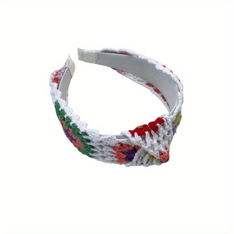 Crochet Wool Headband Flower Pattern Hair Accessories For Women