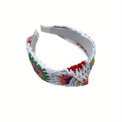 Crochet Wool Headband Flower Pattern Hair Accessories For Women