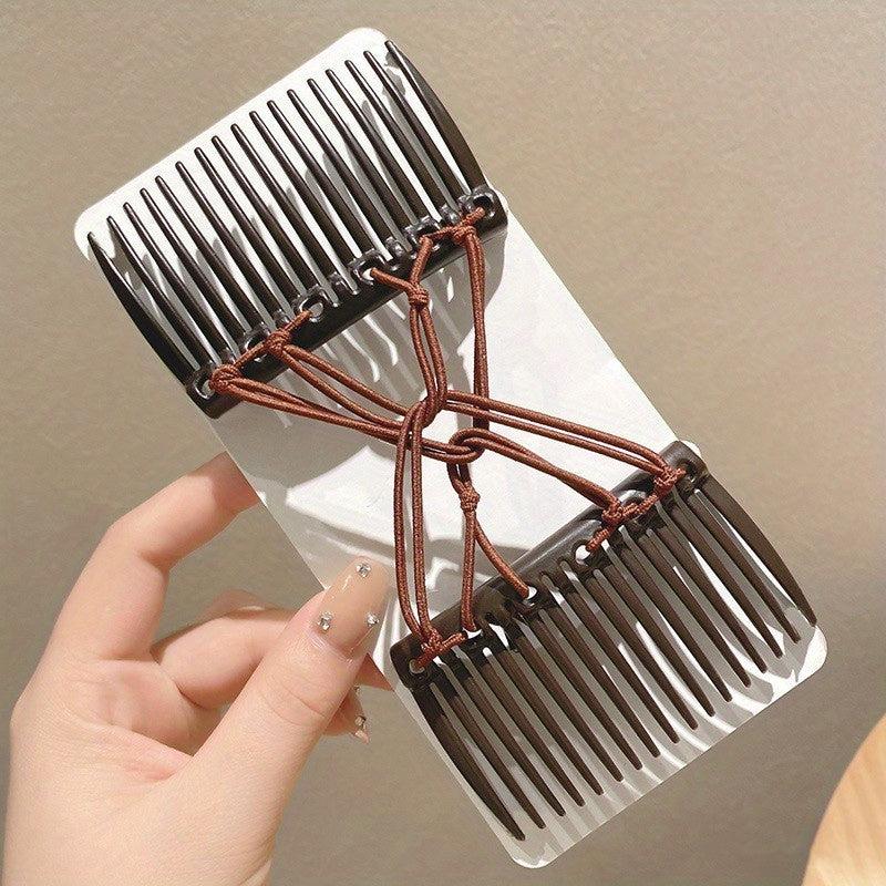 Elastic Double Side Hair Comb Hairdressing Ladies Hair Side Comb Beaded