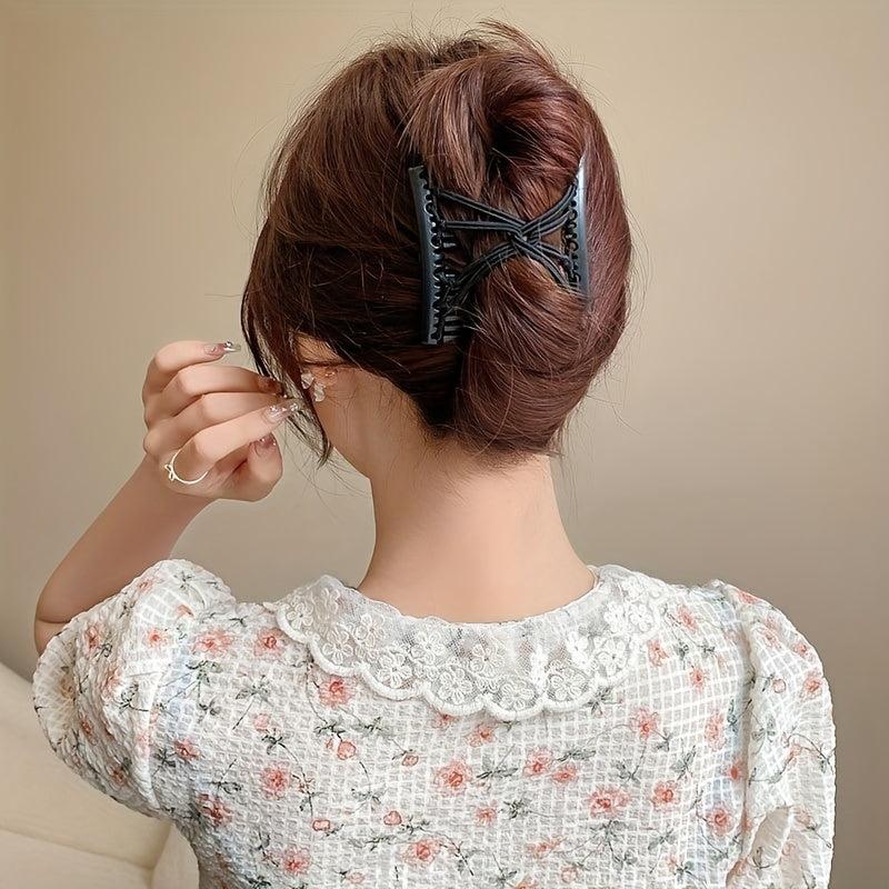 Elastic Double Side Hair Comb Hairdressing Ladies Hair Side Comb Beaded