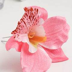 Boho Style Orchid Hair Pin for Chignon Bun