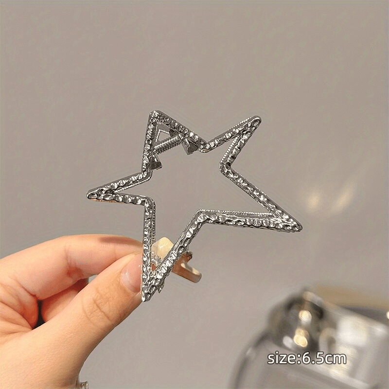 Y2K Star Hair Claw Nonslip Ponytail Holder Women Girls Hair Clip