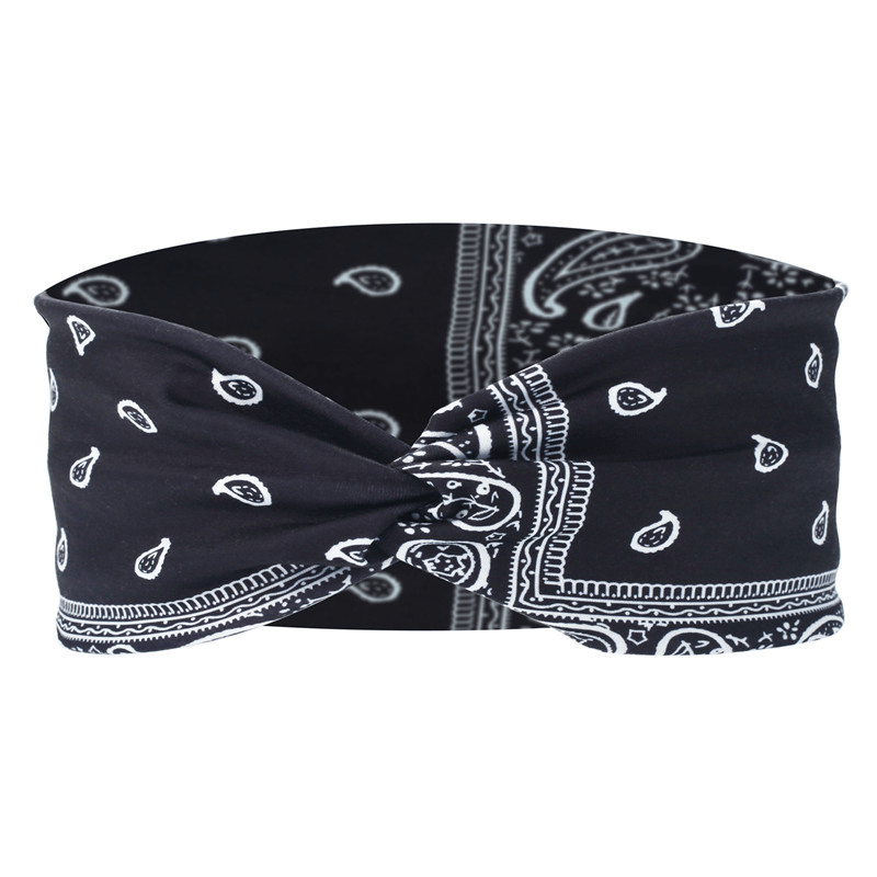 Boho Style Printed Sports Headband Yoga Headband Flower Pattern