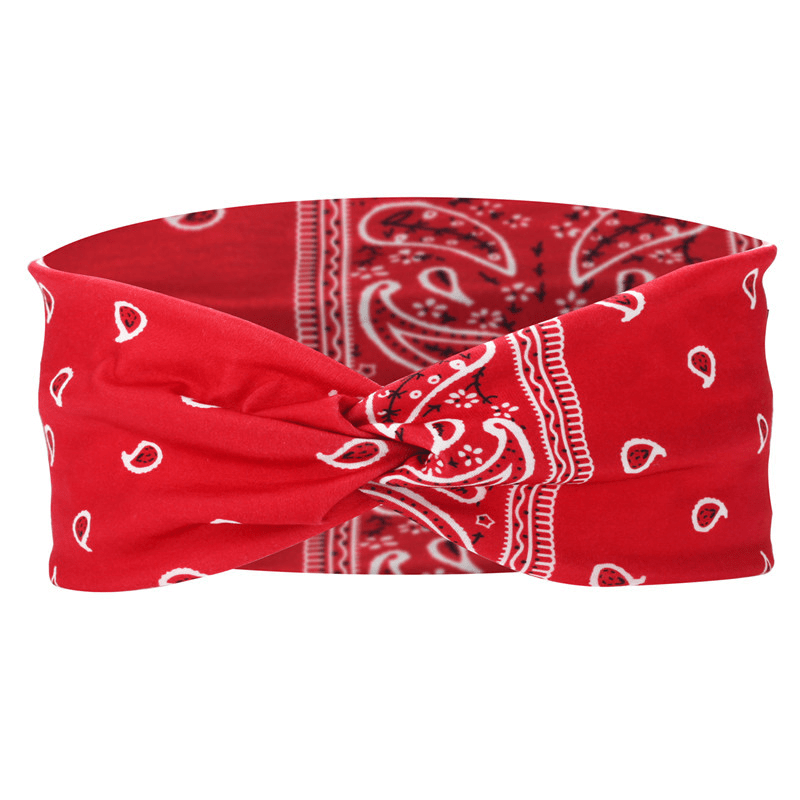 Boho Style Printed Sports Headband Yoga Headband Flower Pattern
