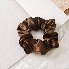 12pcs Solid Satin Scrunchies Hair Tie Seamless Ponytail Holder Hair Accessories