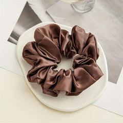 12pcs Solid Satin Scrunchies Hair Tie Seamless Ponytail Holder Hair Accessories