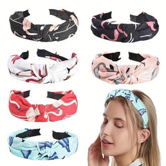 Flamingo Fabric Hair Scrunchies Boho Style Headband