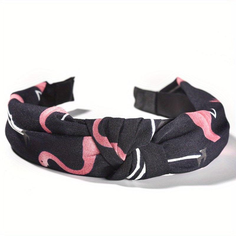 Flamingo Fabric Hair Scrunchies Boho Style Headband