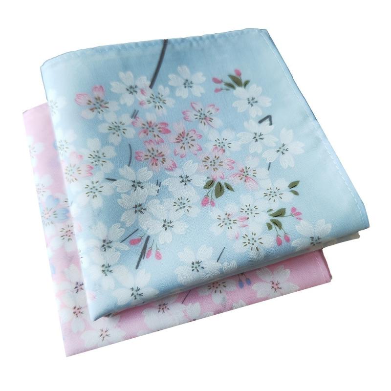 2PCS 42 Women's Printed Handkerchief Soft Absorbent For Wedding
