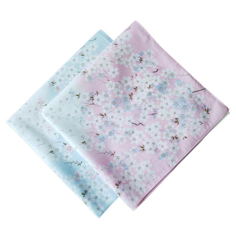 2PCS 42 Women's Printed Handkerchief Soft Absorbent For Wedding