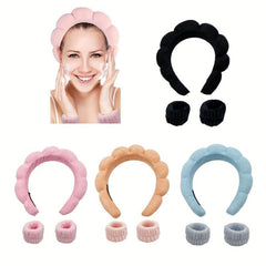 3pcs Puffy Headband Sponge Padded Headdress for Skincare Makeup