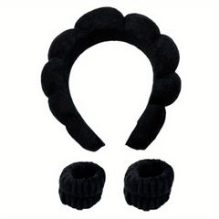 3pcs Puffy Headband Sponge Padded Headdress for Skincare Makeup