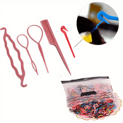 1000pcs Baby Girls Hair Styling Set with Elastic Bands and Hair Hoop