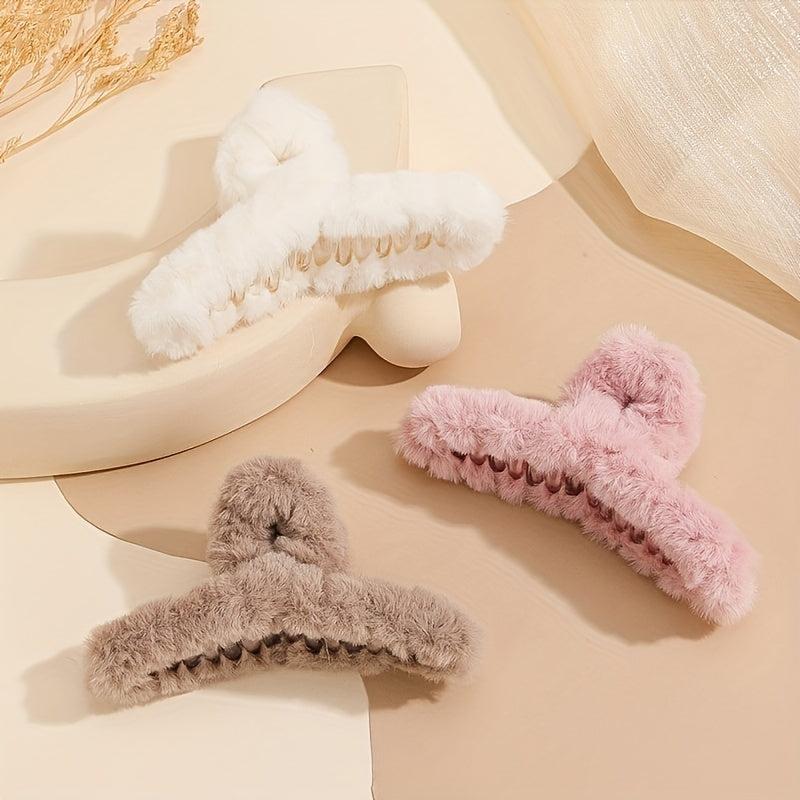 Plush Claw Hair Accessories Girls Women Shark Claw Hair Updo
