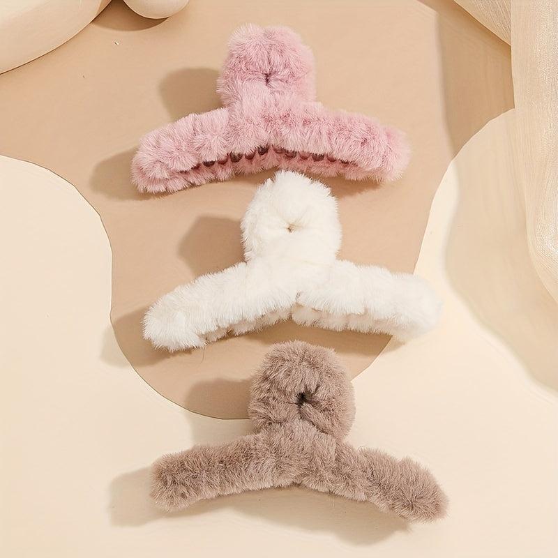 Plush Claw Hair Accessories Girls Women Shark Claw Hair Updo