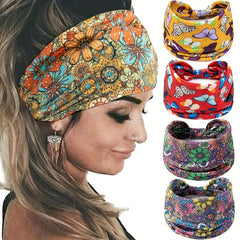 Floral Butterfly Print Headband Ladies Sports Sweatband