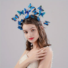 3D Butterfly Headband Crown Tea Party Halloween Accessory for Girls
