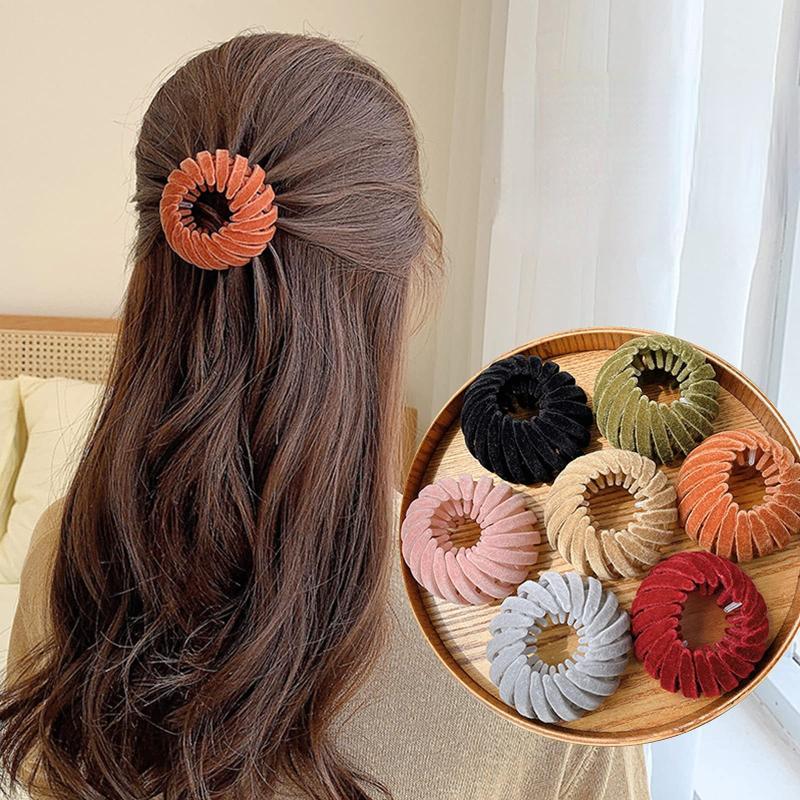 Velvet Bird's Nest Hair Clip Ponytail Holders